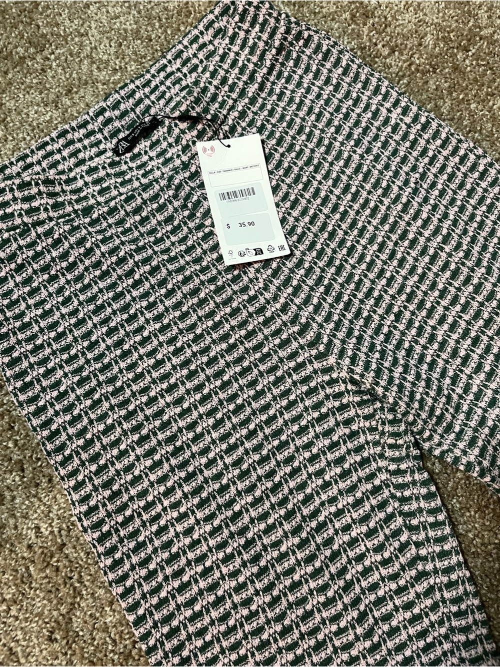 Zara Black and White Knit Pantsuit Pants